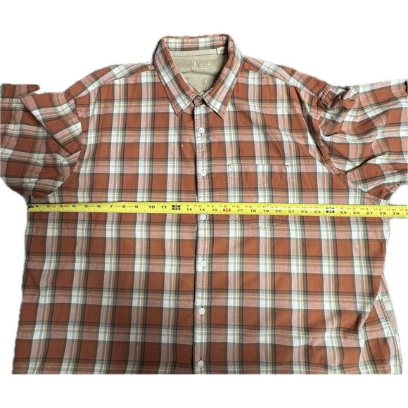 Arrow Blue Jean Co. Shirt Mens XXL Rust Plaid Short Sleeve Button Up Cotton - Picture 6 of 12